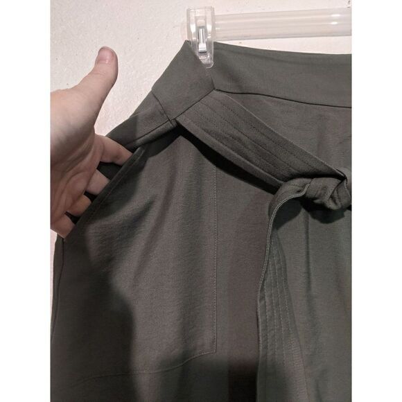 Womens Leith 2X Green Utility Pants High Waist Belt Ankle Length - Picture 5 of 16